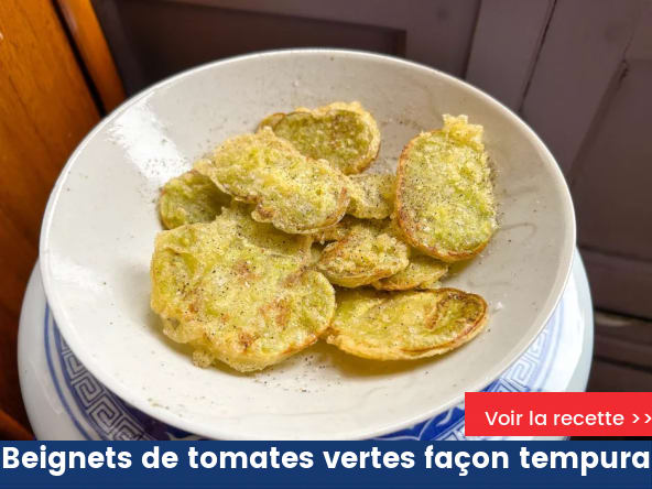 Beignets de tomates vertes façon tempura